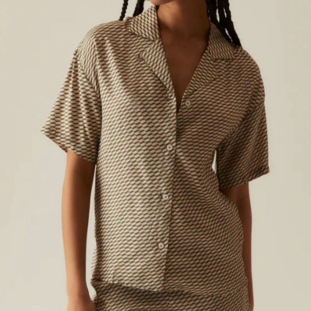 Kith Womens Elena and Rayne Monogram Button Down Shirt and Shorts Set